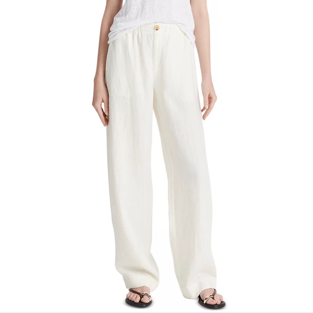 Vince White Hemp Utility Pocket Pants Drawstring Waist Size 12